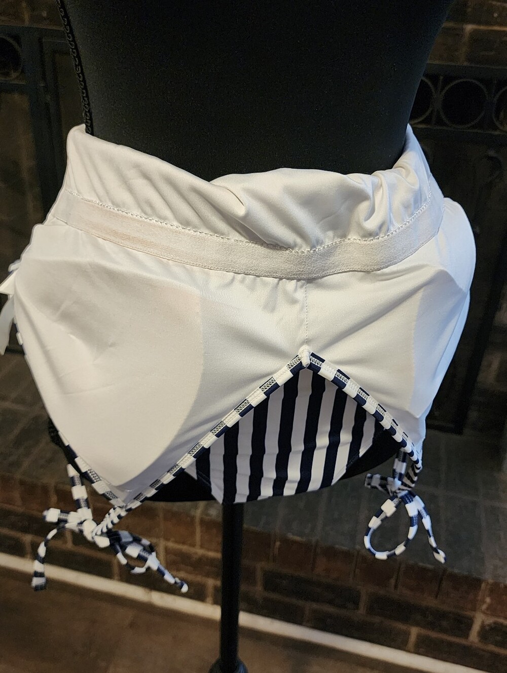 Southern Tide Navy and White Vertical Stripe One-Piece Swimsuit - Picture 3 of 5